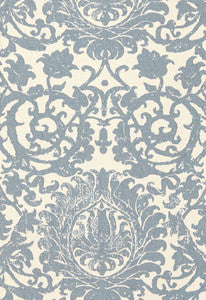 Arezzo Linen Damask Azure 66361 by Schumacher Fabric