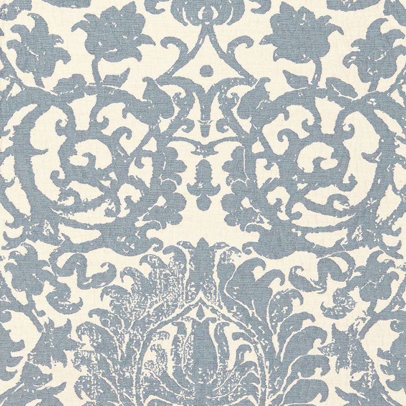 Arezzo Linen Damask Azure 66361 by Schumacher Fabric PALAZZO See Sample ITALY MEDIUM DUTY </p><p>Repeat: Horizontal: 25 1/2" (65CM) and Vertical: 30" (76CM) 51" WIDE (130CM) - Fabric Carolina -