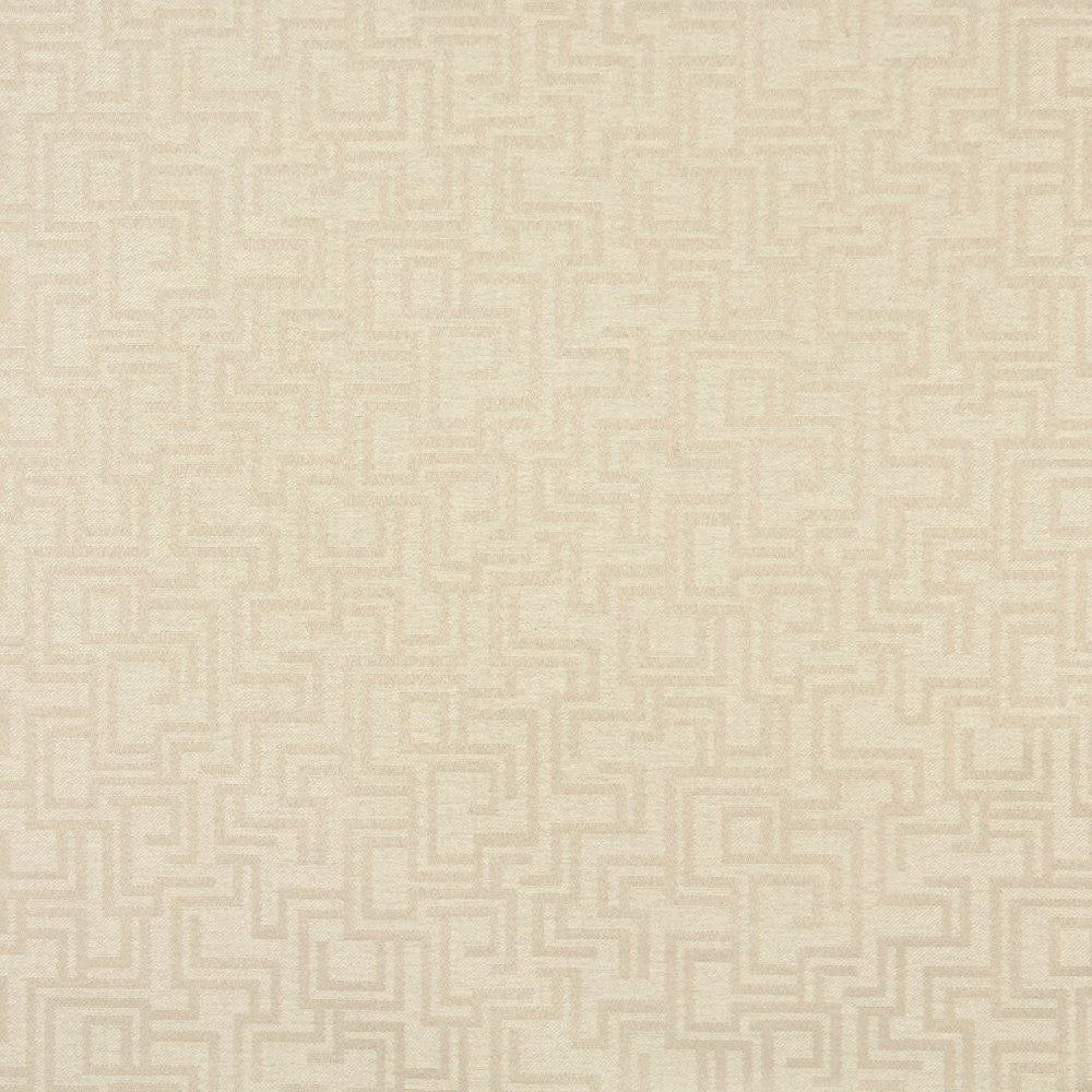 6637 Ivory/Geometric by Charlotte Fabric Outdoor/Indoor Oasis III 100% Woven Polyester Made In USA Exceeds 48,000 Wyzenbeek Rubs (Heavy Duty) Horizontal: 29.0" x Vertical: 10.0" 54 Inches - Fabric Carolina -
