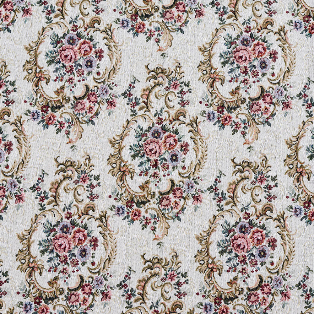 6641 Ivory by Charlotte Fabric Tapestry Treasures III 40% Polyester, 36% Olefin, 24% Cotton Asia Exceeds 100,000 Wyzenbeek Rubs (Heavy Duty) </p><p>Repeat: Horizontal: 13.5" x Vertical: 13.5" 54 Inches - Fabric Carolina -