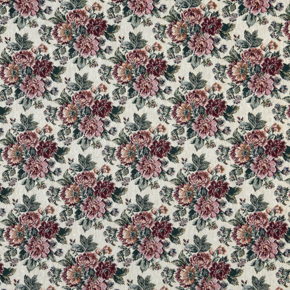6645 English Rose by Charlotte Fabric Tapestry Treasures III 40% Polyester, 36% Olefin, 24% Cotton Canada Exceeds 100,000 Wyzenbeek Rubs (Heavy Duty) Horizontal: 9.5" x Vertical: 7.0" 54 Inches - Fabric Carolina -
