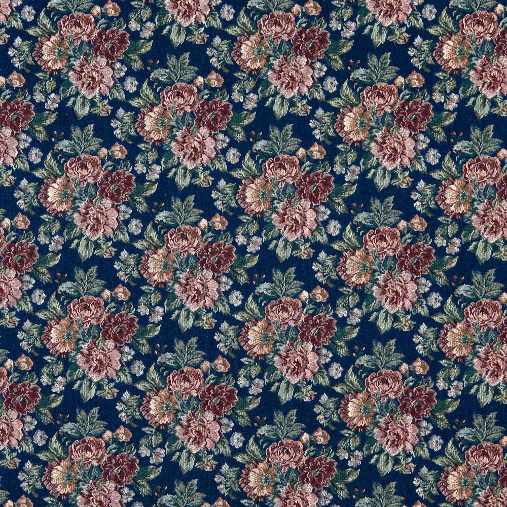 6647 Sapphire by Charlotte Fabric Tapestry Treasures III 40% Polyester, 36% Olefin, 24% Cotton Canada Exceeds 100,000 Wyzenbeek Rubs (Heavy Duty) Horizontal: 9.5" x Vertical: 7.0" 54 Inches - Fabric Carolina -