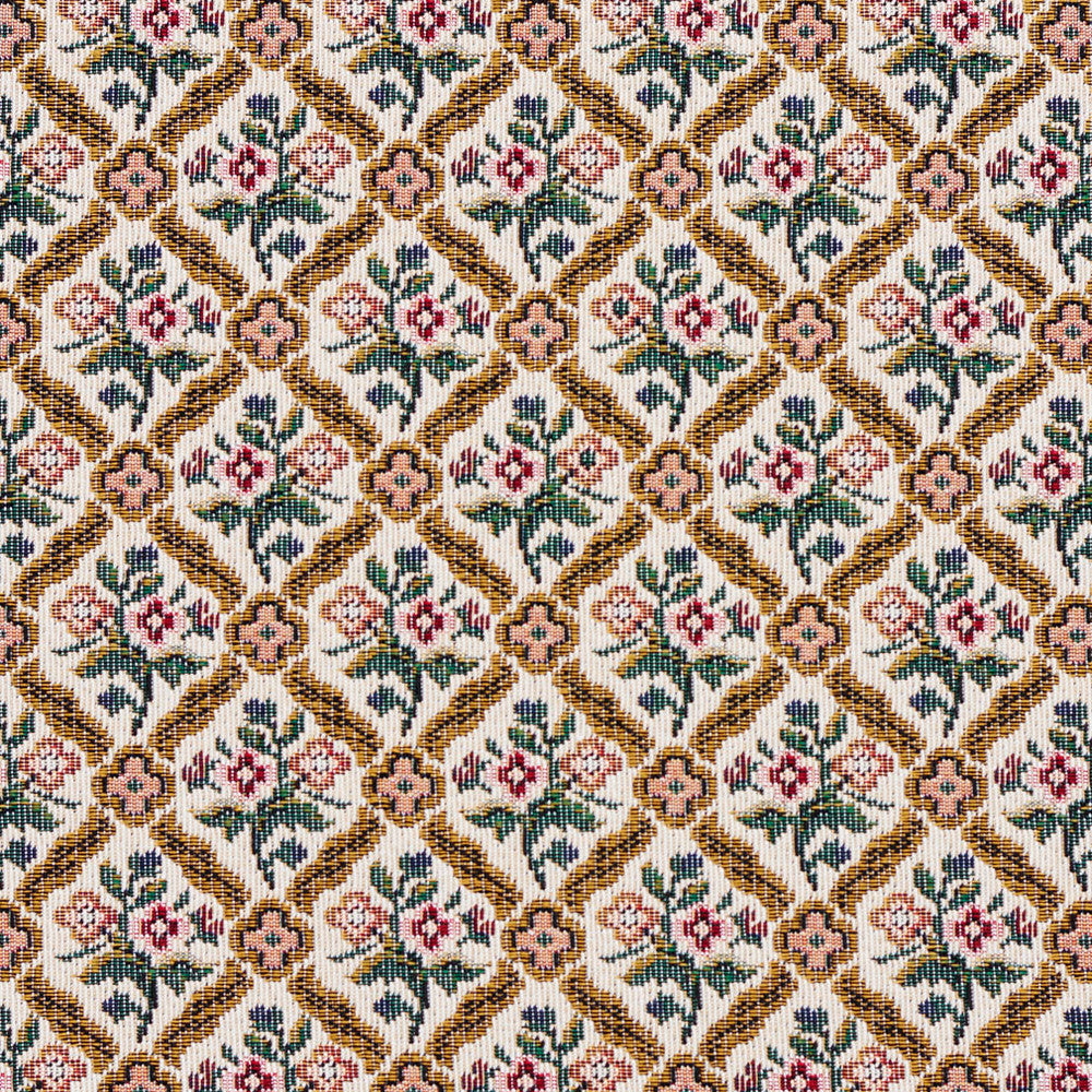 6650 Ecru by Charlotte Fabric Tapestry Treasures III 36% Polyester, 32% Cotton, 32% Olefin Canada Exceeds 100,000 Wyzenbeek Rubs (Heavy Duty) Horizontal: 2.5" x Vertical: 2.75" 54 Inches - Fabric Carolina -