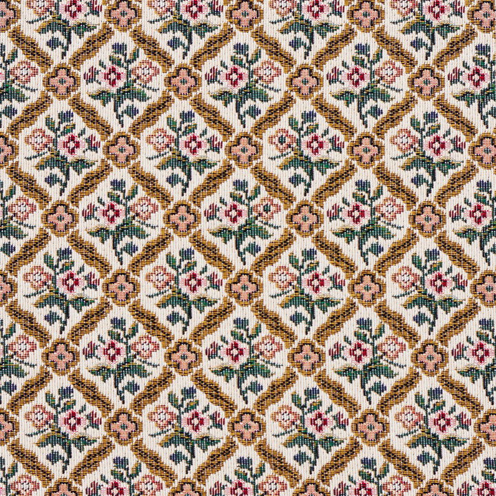 6650 Ecru by Charlotte Fabric Tapestry Treasures III 36% Polyester, 32% Cotton, 32% Olefin Canada Exceeds 100,000 Wyzenbeek Rubs (Heavy Duty) Horizontal: 2.5" x Vertical: 2.75" 54 Inches - Fabric Carolina -