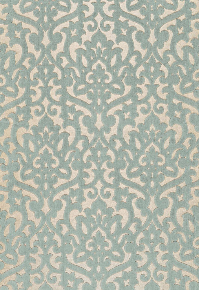 Luxembourg Velvet Aqua 66512 by Schumacher Fabric Courtrai 100% Trevira Martindale 50,000 Horizontal: 6.625 and Vertical: 21 53.625 - Fabric Carolina -