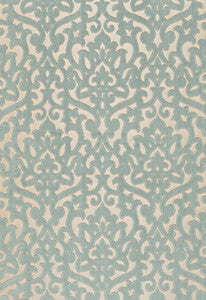 Luxembourg Velvet Aqua 66512 by Schumacher Fabric