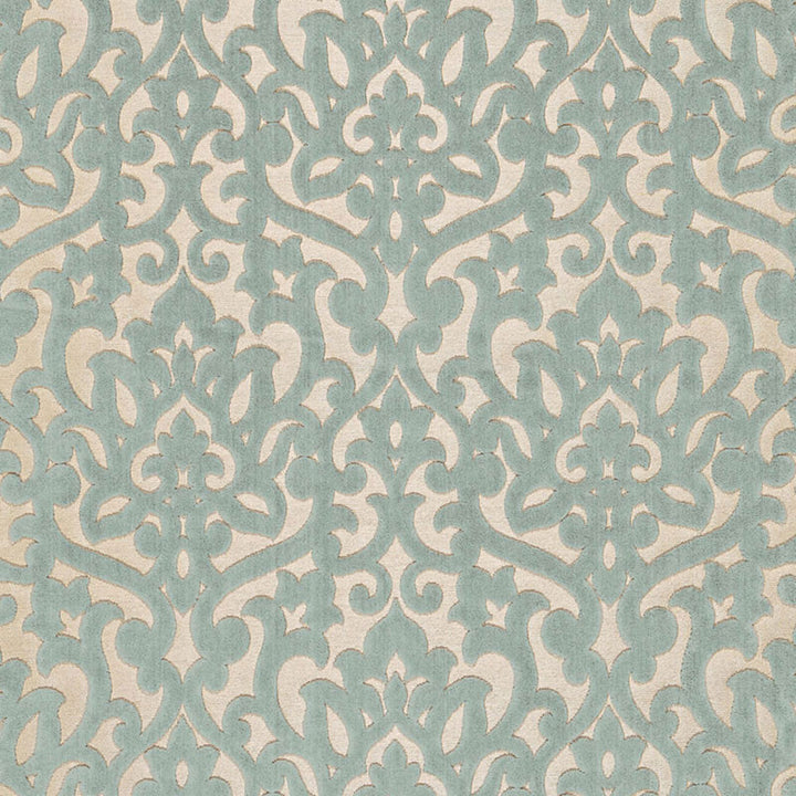 Luxembourg Velvet Aqua 66512 by Schumacher Fabric COURTRAI See Sample BELGIUM HEAVY DUTY </p><p>Repeat: Horizontal: 6 5/8" (17CM) and Vertical: 21" (53CM) 53 5/8" WIDE (136CM) - Fabric Carolina -