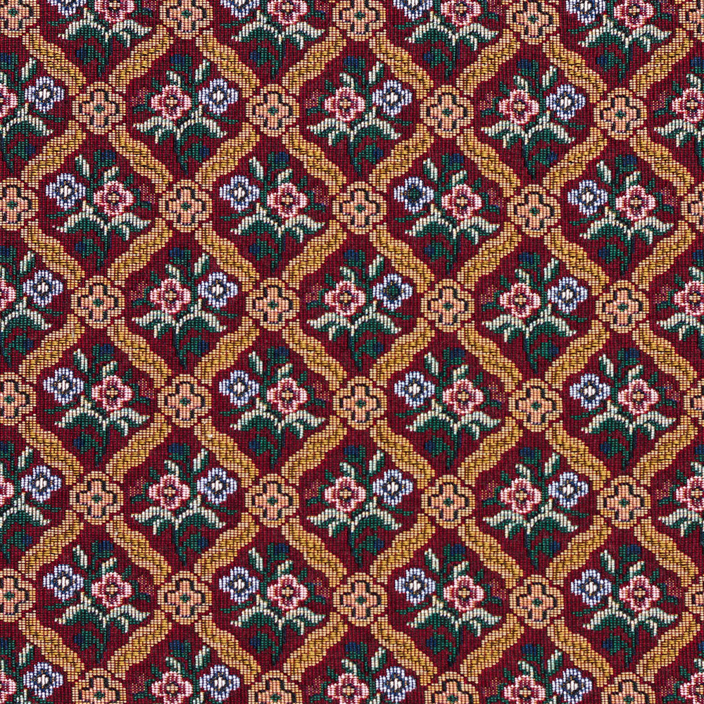 6652 Bordeaux by Charlotte Fabric Tapestry Treasures III 36% Polyester, 32% Cotton, 32% Olefin Canada Exceeds 100,000 Wyzenbeek Rubs (Heavy Duty) Horizontal: 2.5" x Vertical: 2.75" 54 Inches - Fabric Carolina -