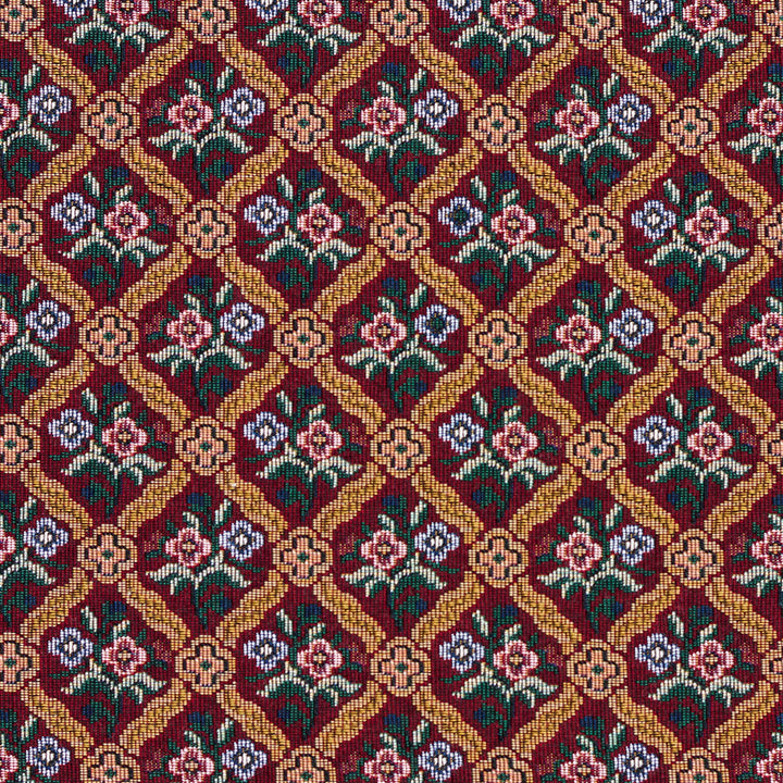6652 Bordeaux by Charlotte Fabric Tapestry Treasures III 36% Polyester, 32% Cotton, 32% Olefin Canada Exceeds 100,000 Wyzenbeek Rubs (Heavy Duty) Horizontal: 2.5" x Vertical: 2.75" 54 Inches - Fabric Carolina -