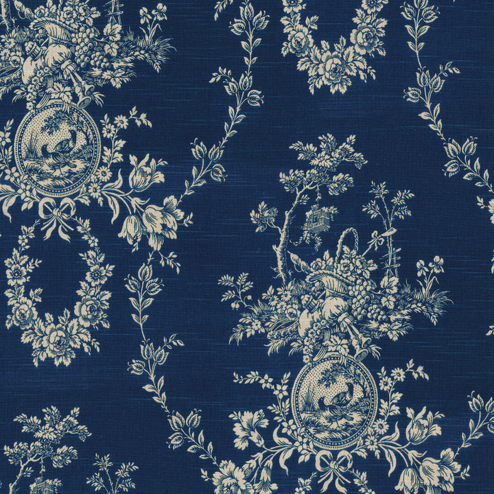 Country House Toi Indigo Blue 666117 by Waverly Fabric - 100%Cotton U.S.A. 30000 Horizontal: 13.5 and Vertical: 25.25 54 - Fabric Carolina -