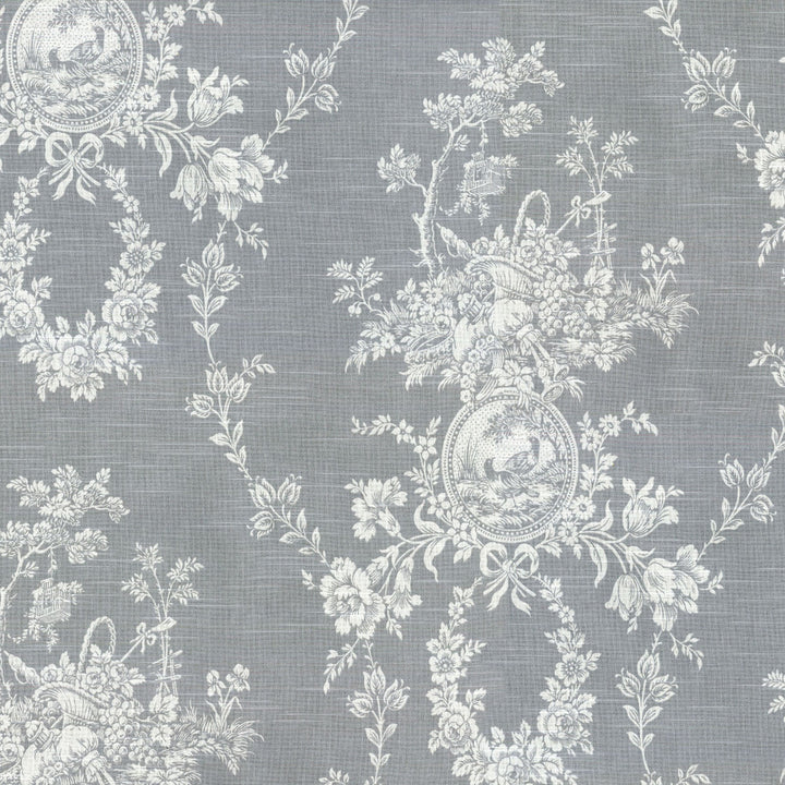 COUNTRY HOUSE TOILE PLATINUM 666119 by Waverly Fabric - 56% Rayon 44% Polyester USA 30000 Horizontal: 25.25 and Vertical: 13.5 54 - Fabric Carolina -