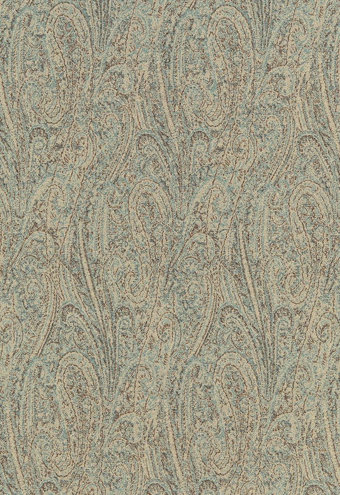 Cameron Wool Paisley Bluestone 66701 by Schumacher Fabric Luxe-Lodge 100% Wool Martindale 20,000 Horizontal: 6.125 and Vertical: 26.75 49.5 - Fabric Carolina -