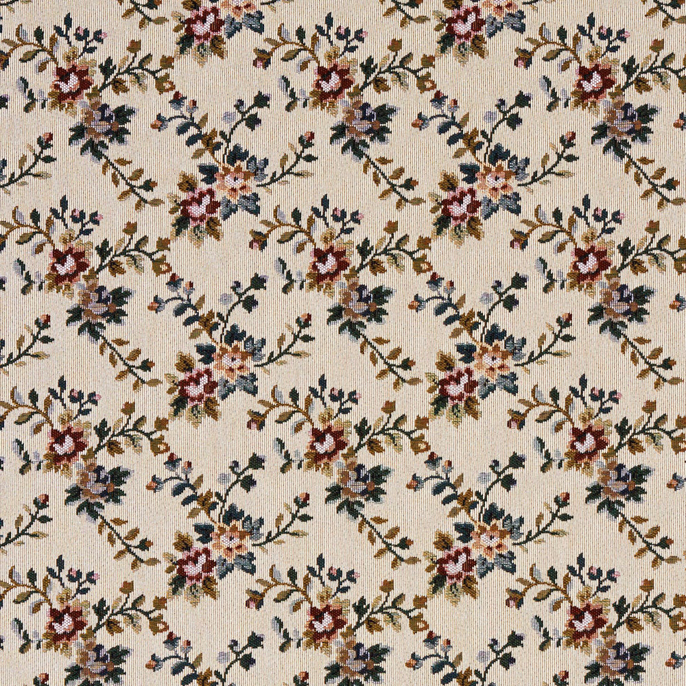 6675 Praline by Charlotte Fabric Tapestry Treasures III 36% Polyester, 32% Cotton, 32% Olefin Canada Exceeds 100,000 Wyzenbeek Rubs (Heavy Duty) Horizontal: 6.75" x Vertical: 4.5" 54 Inches - Fabric Carolina -