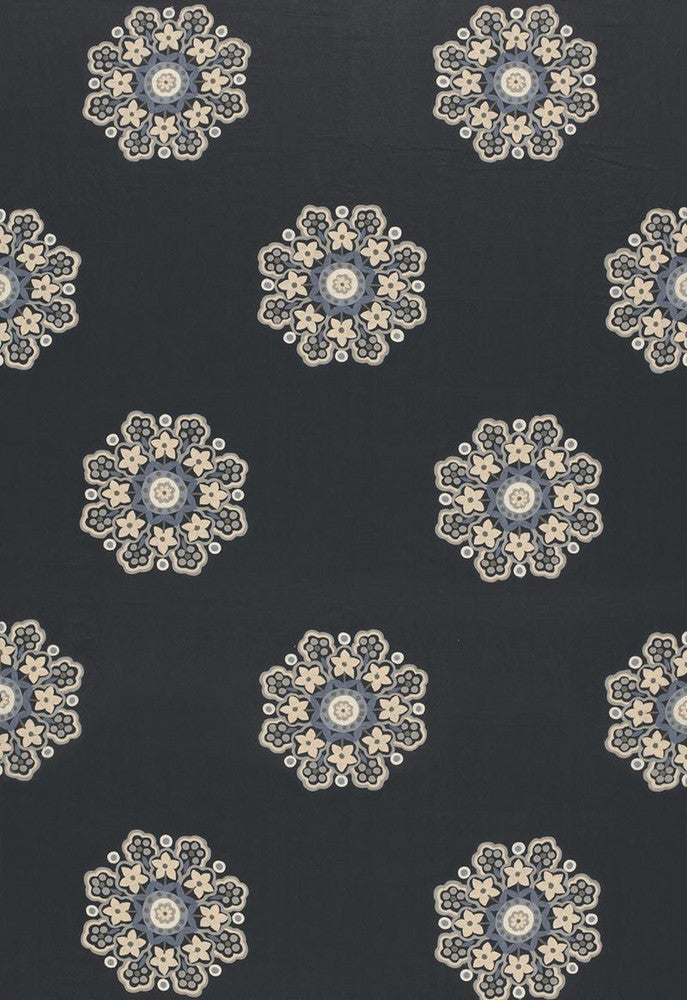 Chennai Linen Embroidery Midnight 66820 by Schumacher Fabric COLLECTION-NAME-TBA-66820 64% Linen, 22% Wool, 14% Acrylic Wyzenbeek 8,000 Horizontal: 12.875 and Vertical: 31.5 51.625 - Fabric Carolina -