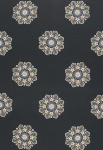 Chennai Linen Embroidery Midnight 66820 by Schumacher Fabric