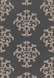 Byron Embroidered Wool Charcoal 66830 by Schumacher Fabric