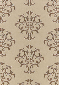 Byron Embroidered Wool Buckskin 66831 by Schumacher Fabric