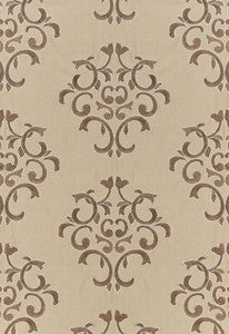 Byron Embroidered Wool Buckskin 66831 by Schumacher Fabric