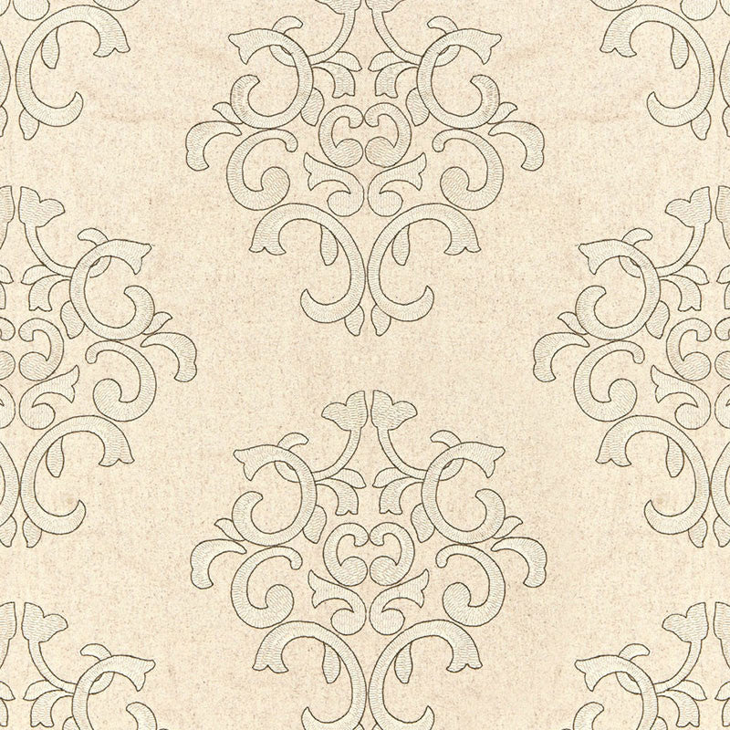 Byron Embroidered Wool Oat 66832 by Schumacher Fabric OTTOMAN CHIC WOOL 42% POLYESTER 42% INDIA MARTINDALE 15,000 </p><p>Repeat: Horizontal: 12 1/2" (32CM) and Vertical: 15" (38CM) 51 - Fabric Carolina -