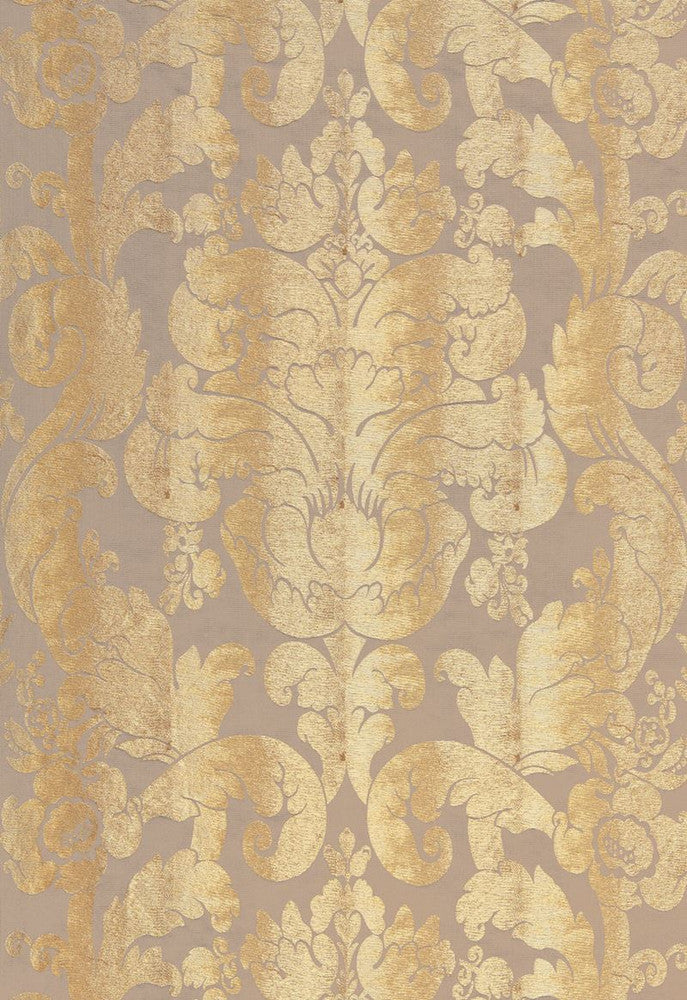 Zelda Damask Gilt 66841 by Schumacher Fabric COLLECTION-NAME-TBA-66840 36% Linen, 26% Viscose, 20% Acetate, 18% Silk Martindale 10,000 Horizontal: 25.5 and Vertical: 28 51 - Fabric Carolina -