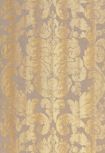 Zelda Damask Gilt 66841 by Schumacher Fabric