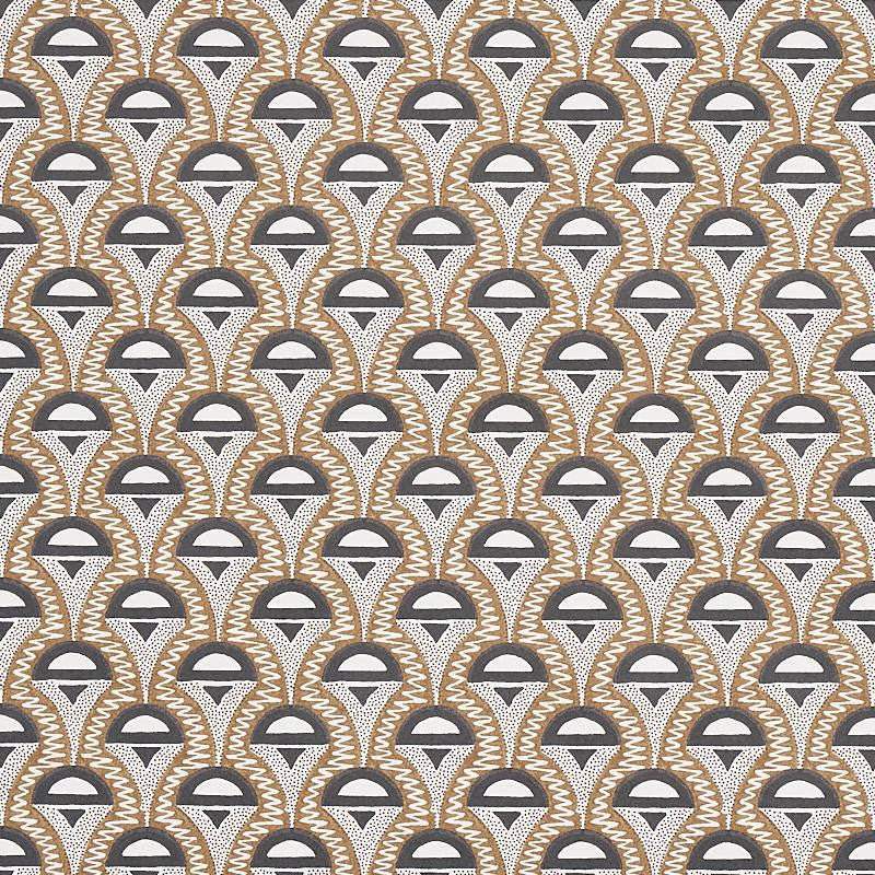 Abelino Camel & Black 5012080 by Schumacher Wallpaper Copacabana 3.0" - Fabric Carolina -