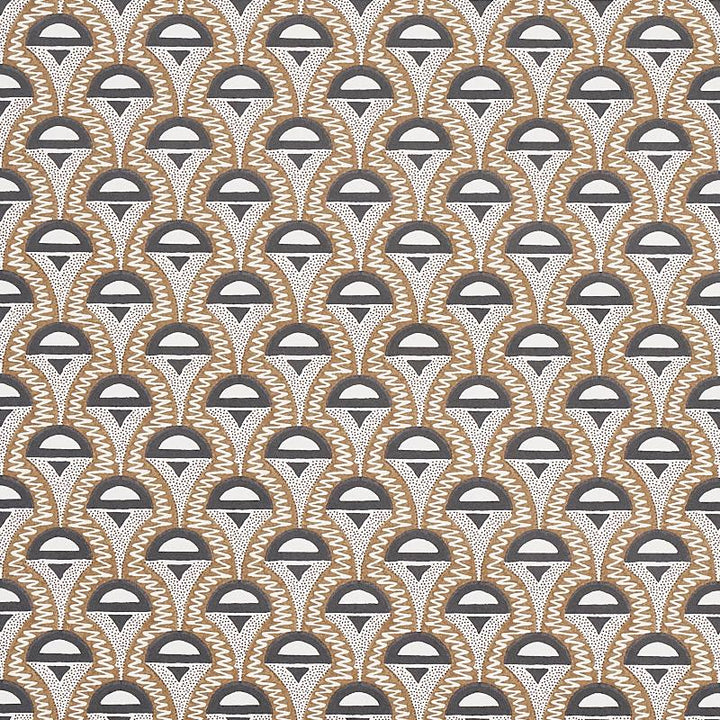Abelino Camel & Black 5012080 by Schumacher Wallpaper Copacabana 3.0" - Fabric Carolina -