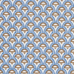 Abelino Blue & Brown 5012081 by Schumacher Wallpaper