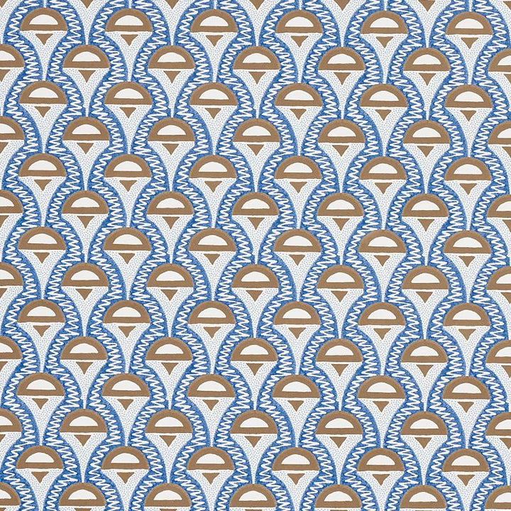 Abelino Blue & Brown 5012081 by Schumacher Wallpaper Copacabana 3.0" - Fabric Carolina -