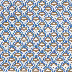 Abelino Blue & Brown 5012081 by Schumacher Wallpaper