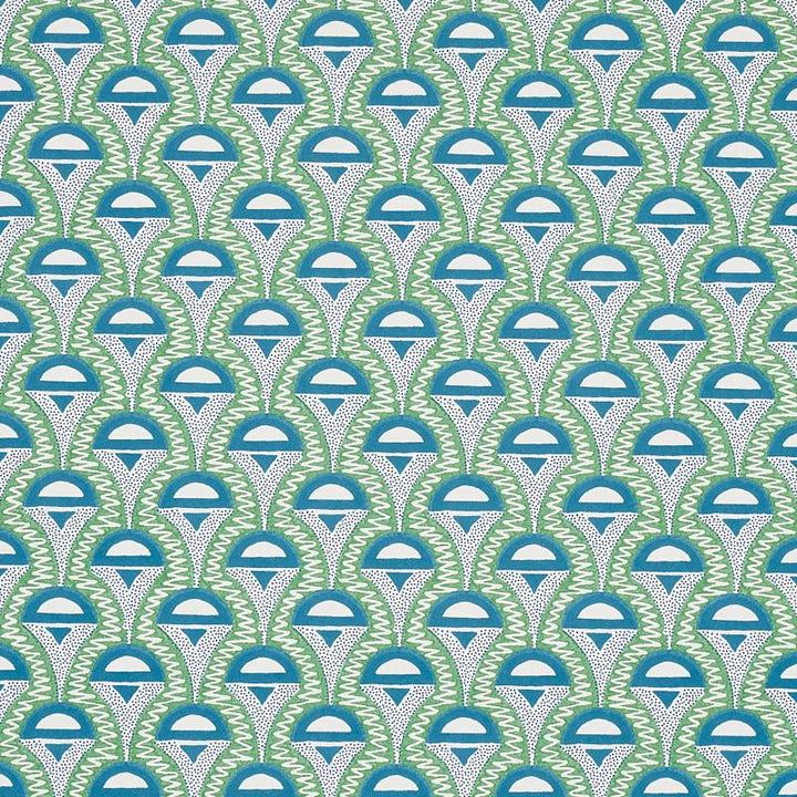 Abelino Green & Peacock 5012082 by Schumacher Wallpaper Copacabana 3.0" - Fabric Carolina -