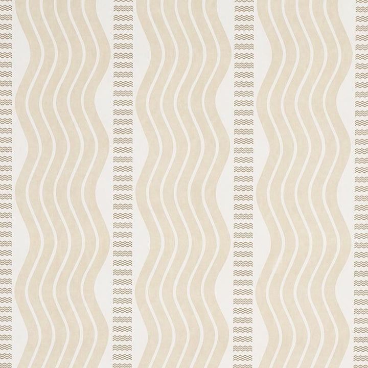 Sina Stripe Sand 5012121 by Schumacher Wallpaper Copacabana 13.5" - Fabric Carolina -