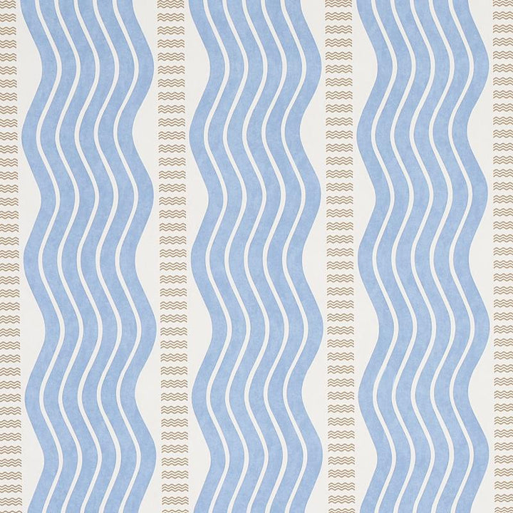 Sina Stripe Blue 5012122 by Schumacher Wallpaper Copacabana 13.5" - Fabric Carolina -