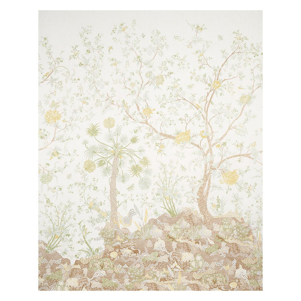 Amaltas Green & Yellow 5012332 by Schumacher Wallpaper East Meets West 108.0" - Fabric Carolina -