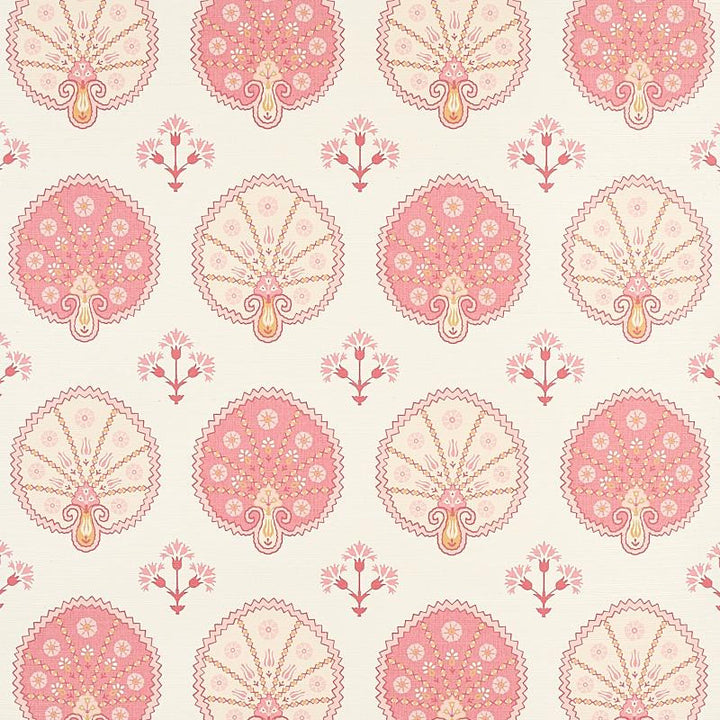 Chamba Crown Sisal Pink 5012281 by Schumacher Wallpaper East Meets West 34.0" - Fabric Carolina -
