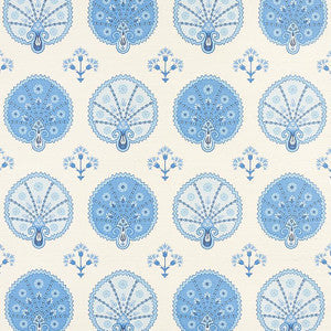 Chamba Crown Sisal Blue 5012282 by Schumacher Wallpaper