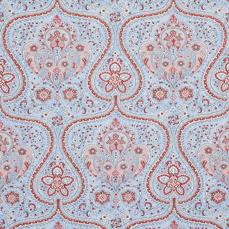 Paisley Court Chambray 5012271 by Schumacher Wallpaper East Meets West 13.5" - Fabric Carolina -