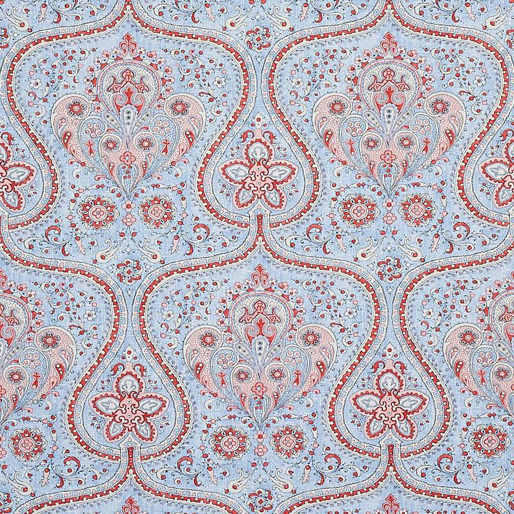 Paisley Court Chambray 5012271 by Schumacher Wallpaper East Meets West 13.5" - Fabric Carolina -