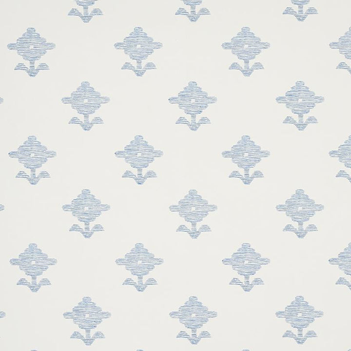 Rubia Blue 5012220 by Schumacher Wallpaper East Meets West 13.5" - Fabric Carolina -