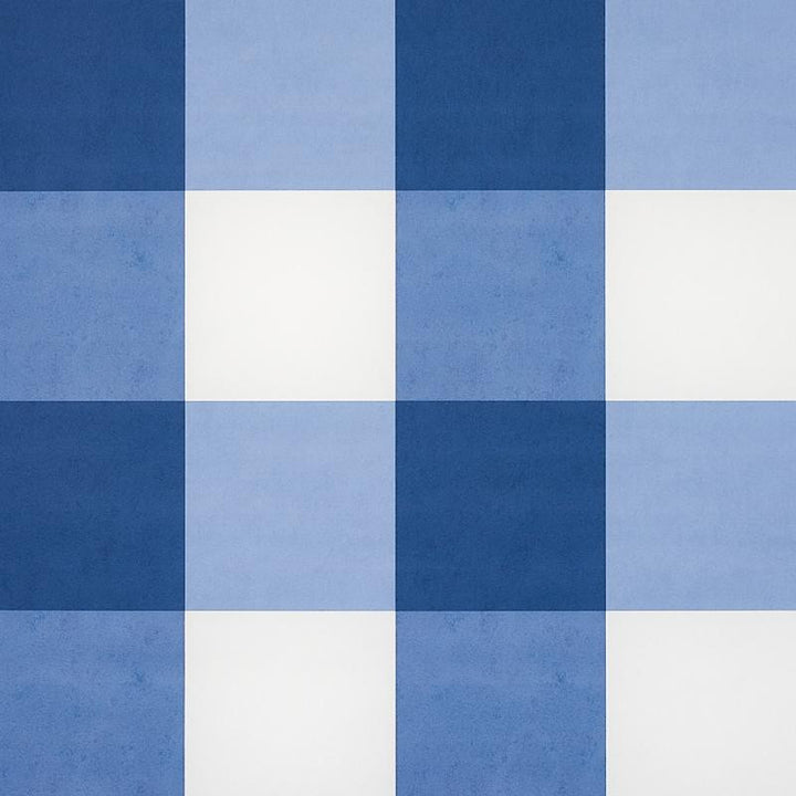 Willa Check Large Navy 5012351 by Schumacher Wallpaper Plaid Wallcoverings 13.5" - Fabric Carolina -