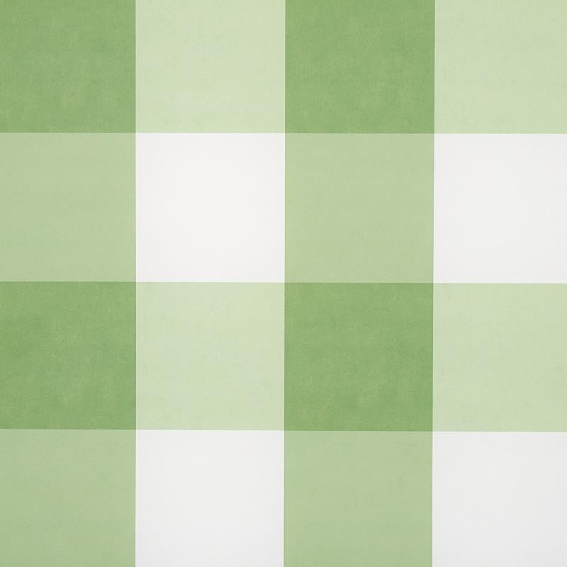 Willa Check Large Leaf 5012352 by Schumacher Wallpaper Plaid Wallcoverings 13.5" - Fabric Carolina -