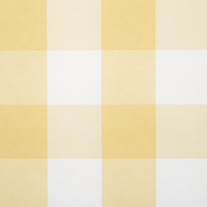 Willa Check Large Yellow 5012353 by Schumacher Wallpaper Plaid Wallcoverings 13.5" - Fabric Carolina -