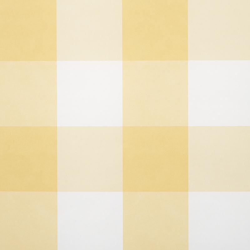 Willa Check Large Yellow 5012353 by Schumacher Designer Wallpaper Plaid Wallcoverings 13.5" - Swanky Fabrics -