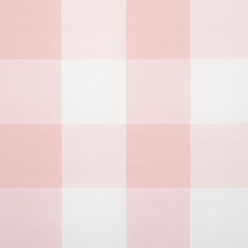 Willa Check Large Pink 5012354 by Schumacher Designer Wallpaper Plaid Wallcoverings 13.5" - Swanky Fabrics -