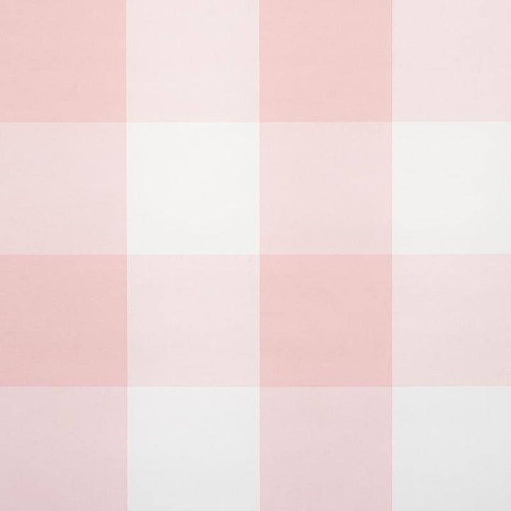 Willa Check Large Pink 5012354 by Schumacher Designer Wallpaper Plaid Wallcoverings 13.5" - Swanky Fabrics -