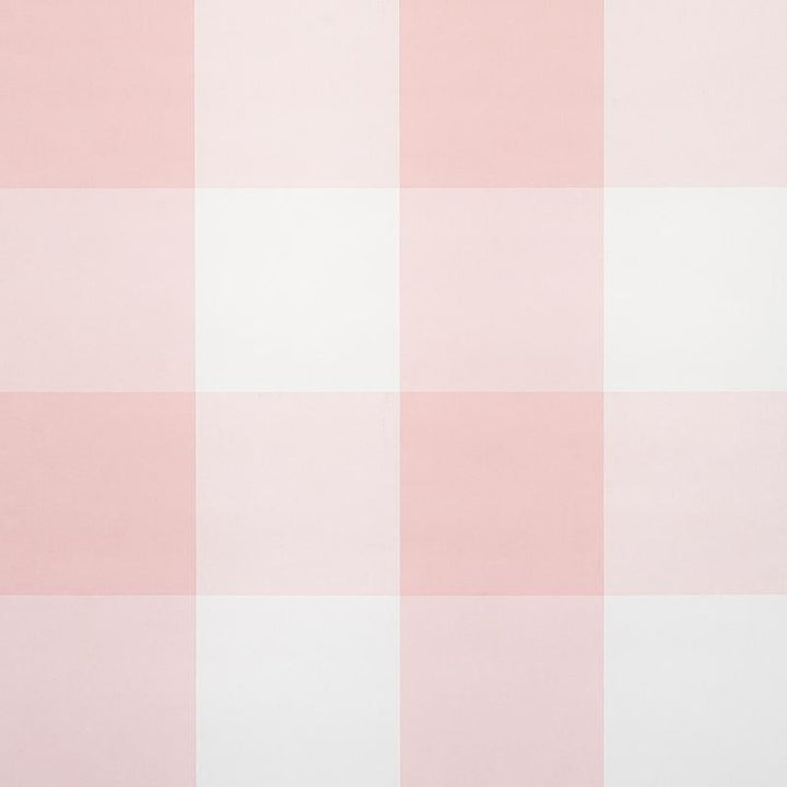 Willa Check Large Pink 5012354 by Schumacher Wallpaper Plaid Wallcoverings 13.5" - Fabric Carolina -