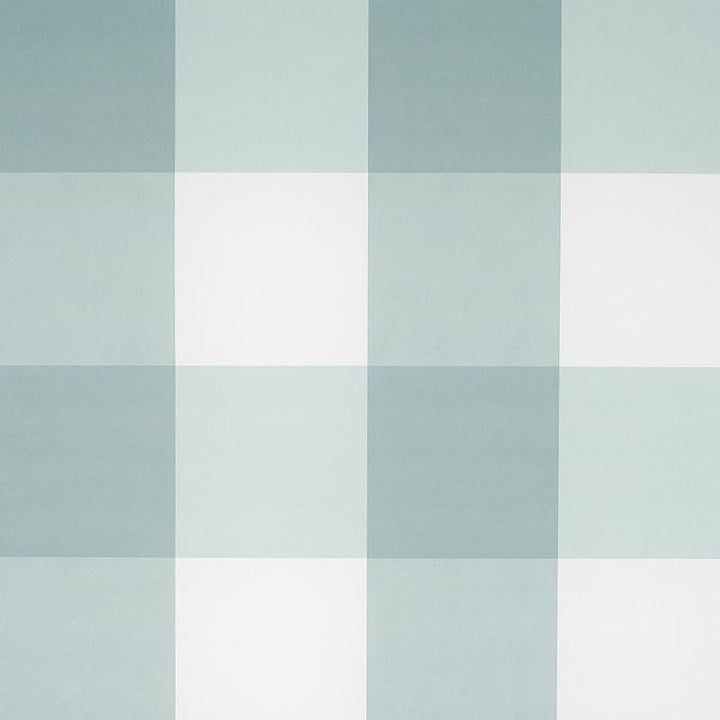 Willa Check Large Seaglass 5012356 by Schumacher Wallpaper Plaid Wallcoverings 13.5" - Fabric Carolina -