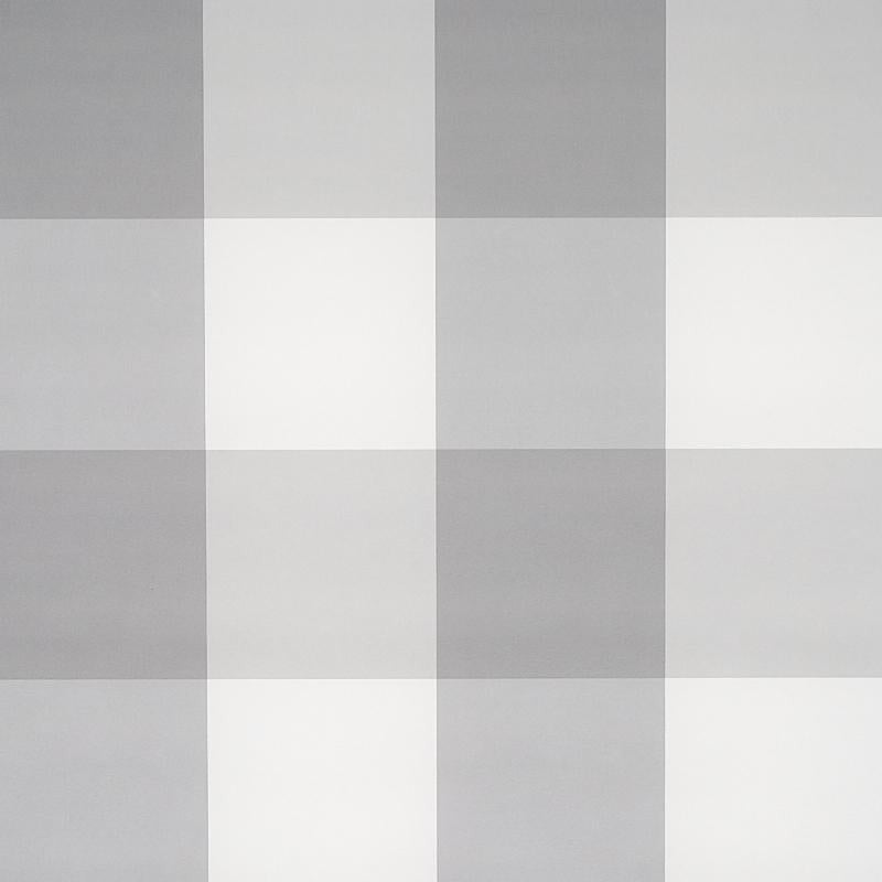 Willa Check Large Grey 5012357 by Schumacher Designer Wallpaper Plaid Wallcoverings 13.5" - Swanky Fabrics -