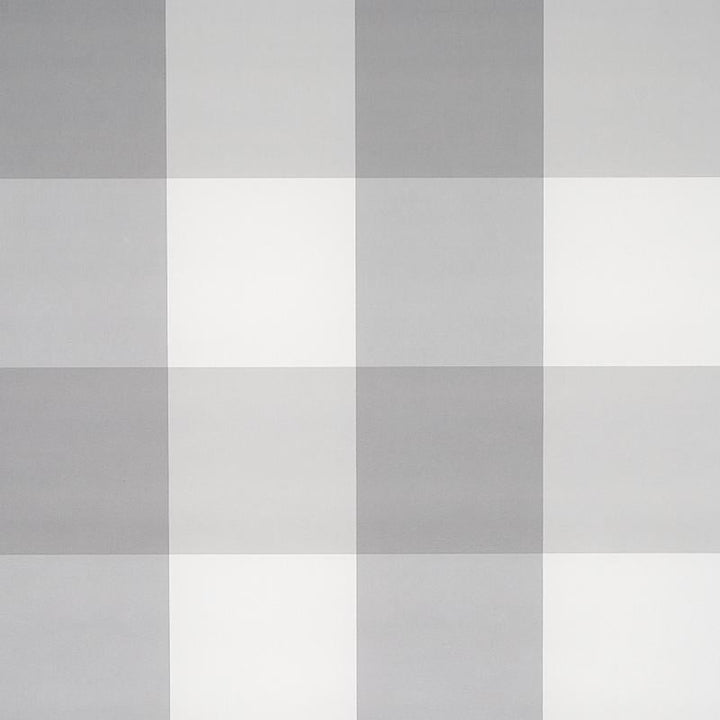 Willa Check Large Grey 5012357 by Schumacher Wallpaper Plaid Wallcoverings 13.5" - Fabric Carolina -