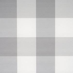 Willa Check Large Grey 5012357 by Schumacher Wallpaper